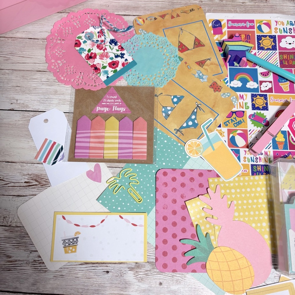 Summer Themed Junk Journal & Planner Decor Supplies Kit Scrapbook Lot Stationery - Picture 3 of 12
